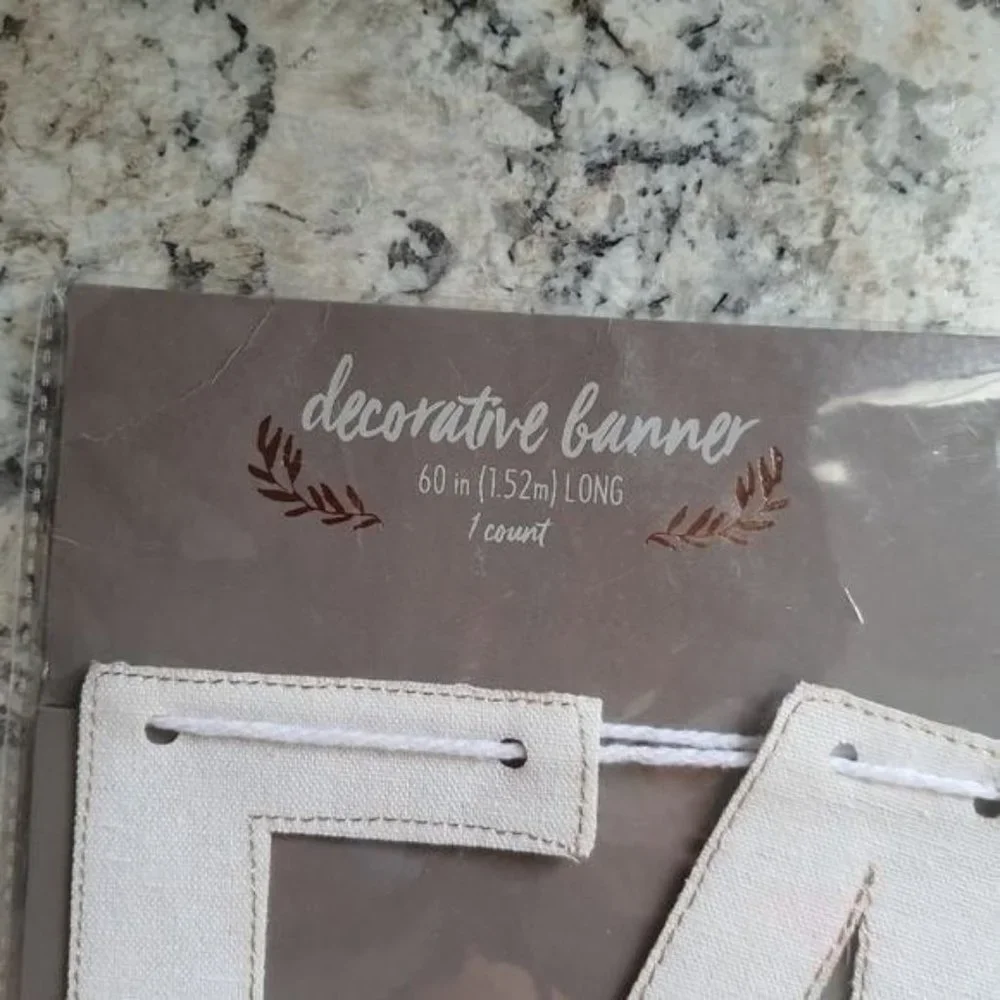 Fall Decorative Burlap Banner NWT